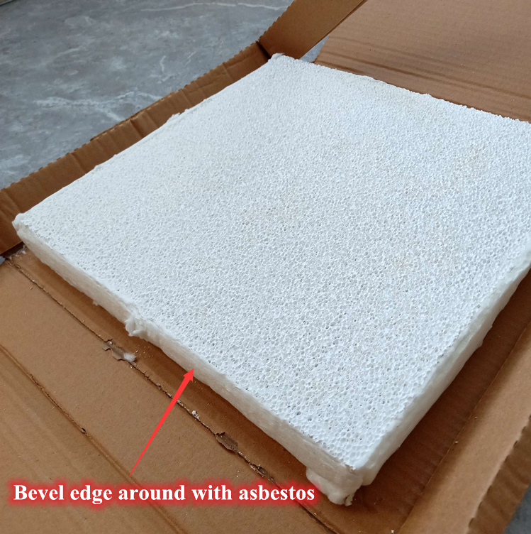 Right-angle side or bevel edge for ceramic foam filter