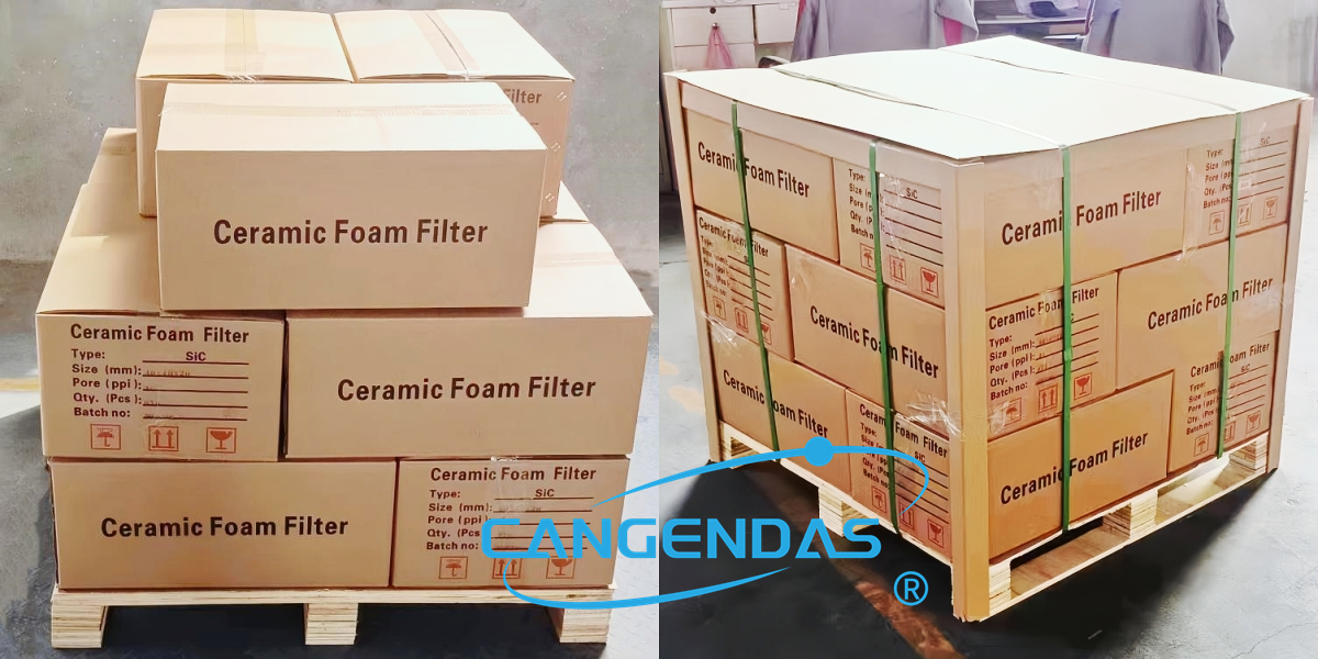 40X40X20mm 10ppi SIC ceramic foam filters are delivered to India