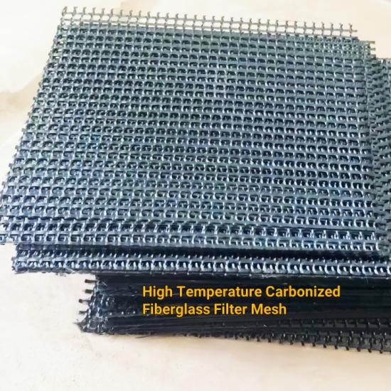 High Temperature Carbonized Fiberglass Filter Mesh For Molten Aluminum Filtration