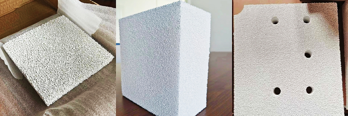 200X200X100mm 40ppi Alumina ceramic foam filters for Australia client