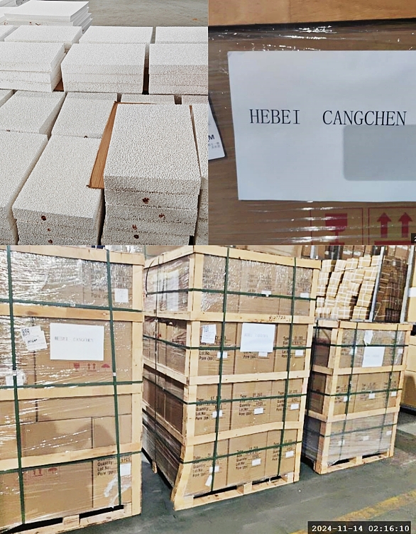 Three Pallets of alumina ceramic foam filter are exported abroad