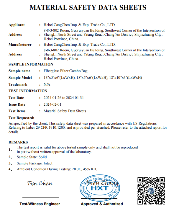 Exported Thicker Type TF Combo Bags to USA Aluminum Casting Production Company