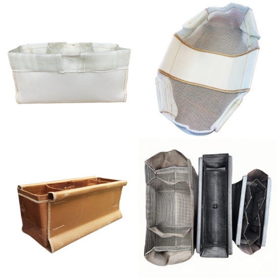 Various sizes of Fiberglass TF Combo Bags for Aluminum Casting