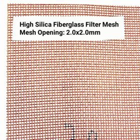 High silica fiberglass fabric filter mesh for iron and steel filtration (Thick Type)